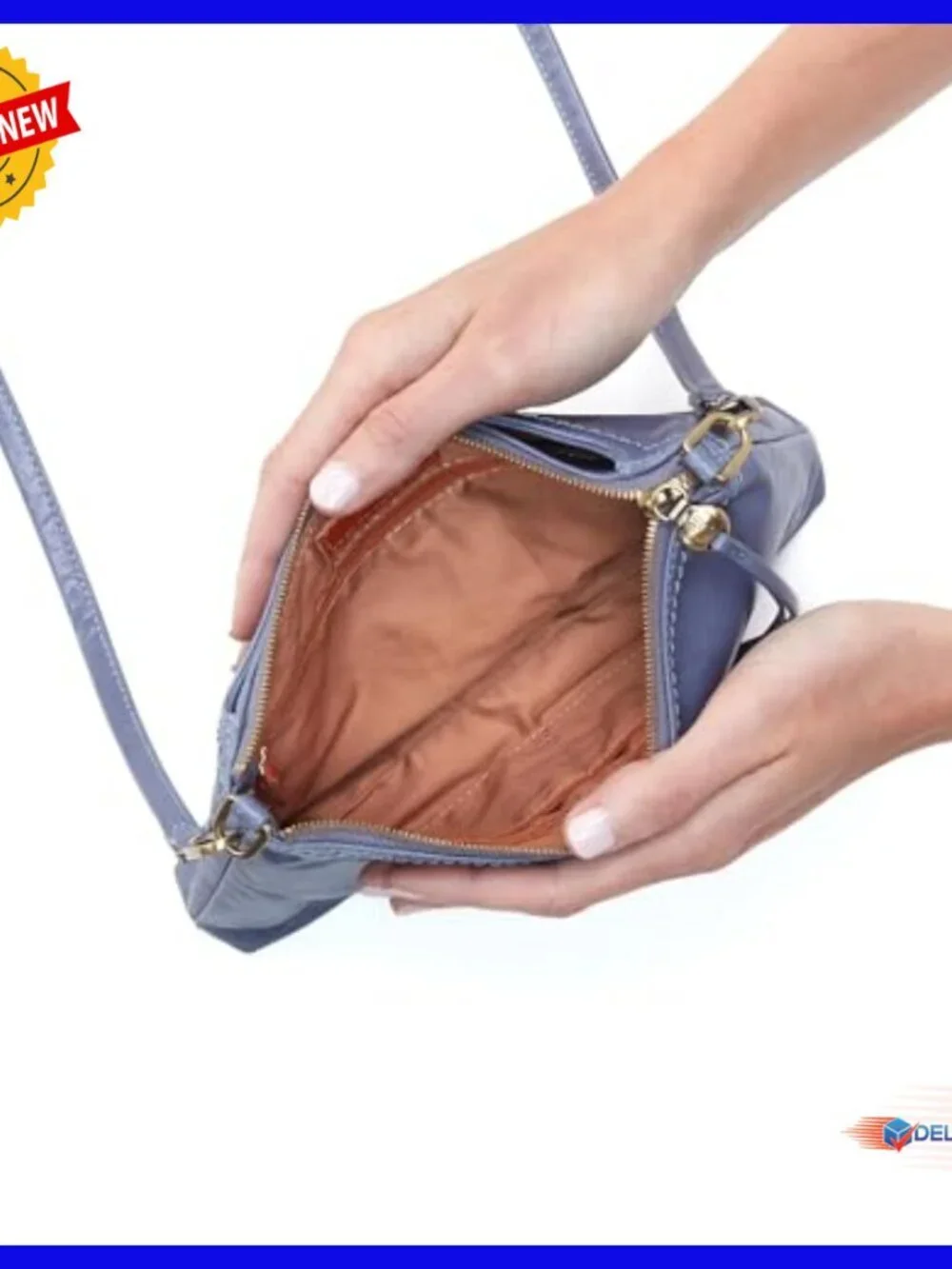 Leather Crossbody Bag Convertible Strap Phone Pocket Hobo Baguette